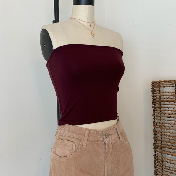 Brandy Melville dark purple plum Jenny tube top - Picture 4 of 4